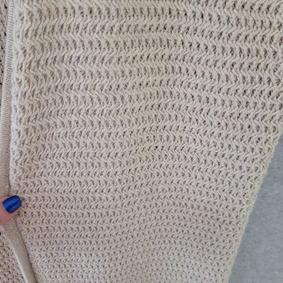 Talbots Womens Open Front Cardigan Size S Beige Office Career Missing Fur Collar - Picture 7 of 11